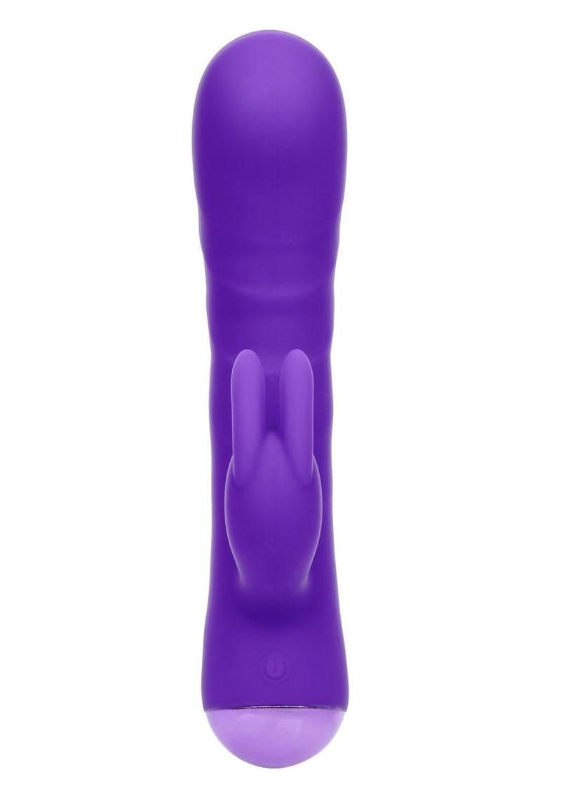 Extra Thicc Chubby Deep-Thrust Bunny Rechargeable Silicone Rabbit Vibrator - Purple