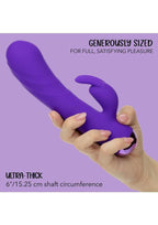 Extra Thicc Chubby Deep-Thrust Bunny Rechargeable Silicone Rabbit Vibrator - Purple
