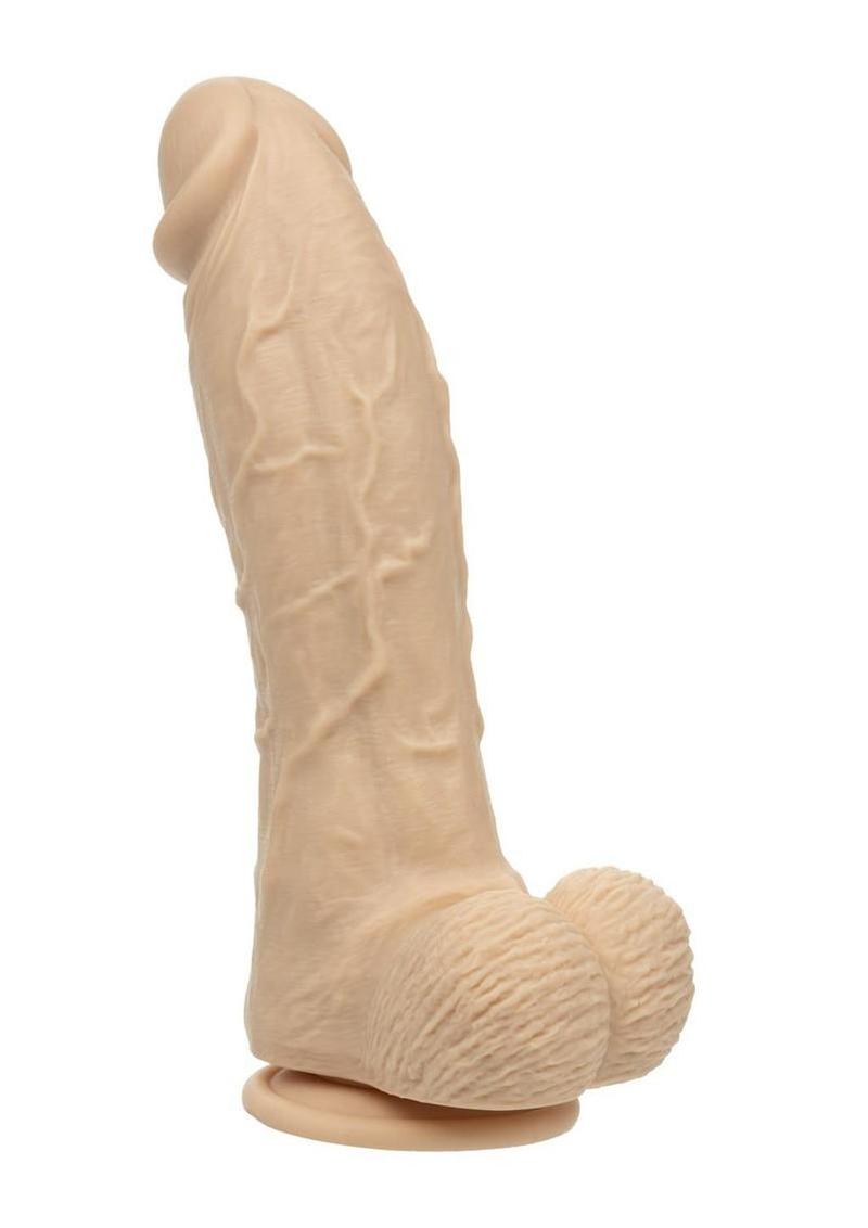 Silicone Studs Big Dick Energy Rechargeable Silicone Vibrating Dildo - Vanilla