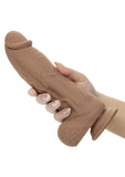 Silicone Stud Big Dick Energy Rechargeable Silicone Vibrating Dildo - Chocolate