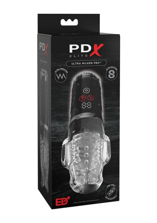 PDX Elite Ultra Milker Pro Rechargeable Masturbator - Clear/Black