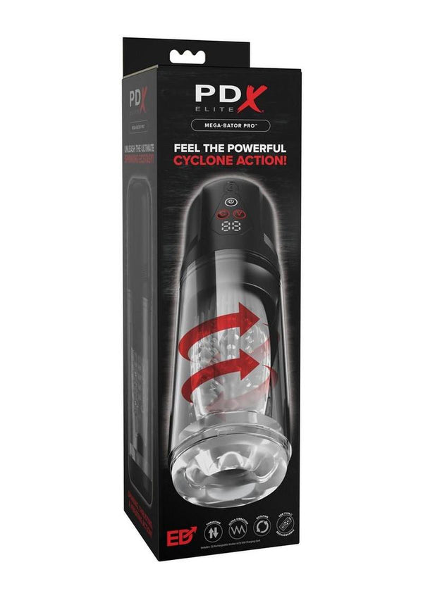 PDX Elite Rechargeable Mega-Bator Pro Masturbator - Clear/Black