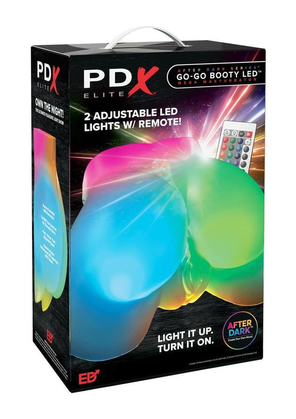 PDX Elite Go-Go Booty LED Mega Rechargeable Masturbator - Pussy/Ass - Multicolor