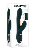Heart of Gold Rechargeable Silicone Rabbit Vibrator - Green