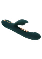 Heart of Gold Rechargeable Silicone Rabbit Vibrator - Green