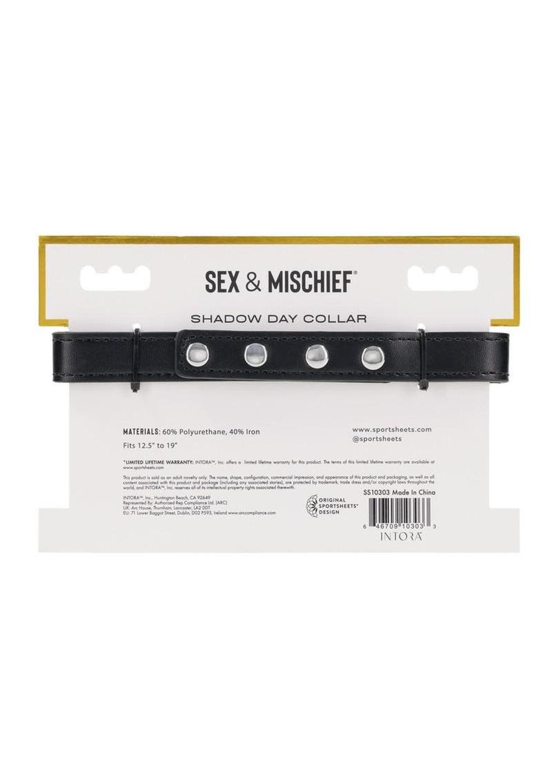 Sex & Mischief Shadow Day Collar - Black/Silver