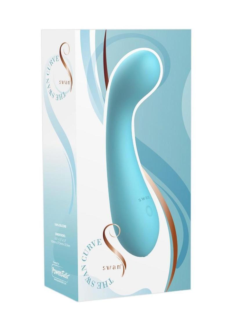 Swan Curve Rechargeable Silicone G-Spot Vibrator - Teal