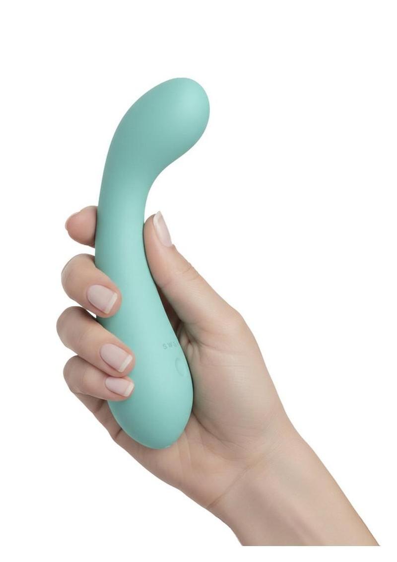 Swan Curve Rechargeable Silicone G-Spot Vibrator - Teal