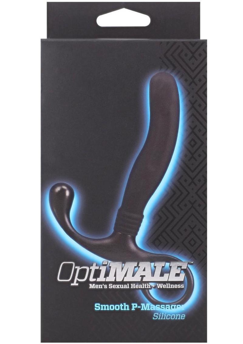 OptiMALE Smooth Silicone Prostate Massager - Black