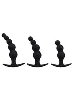Mood Naughty Beaded Trainer Silicone Anal Plug (3 Piece Set) - Black