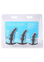 Mood Naughty Beaded Trainer Silicone Anal Plug (3 Piece Set) - Black