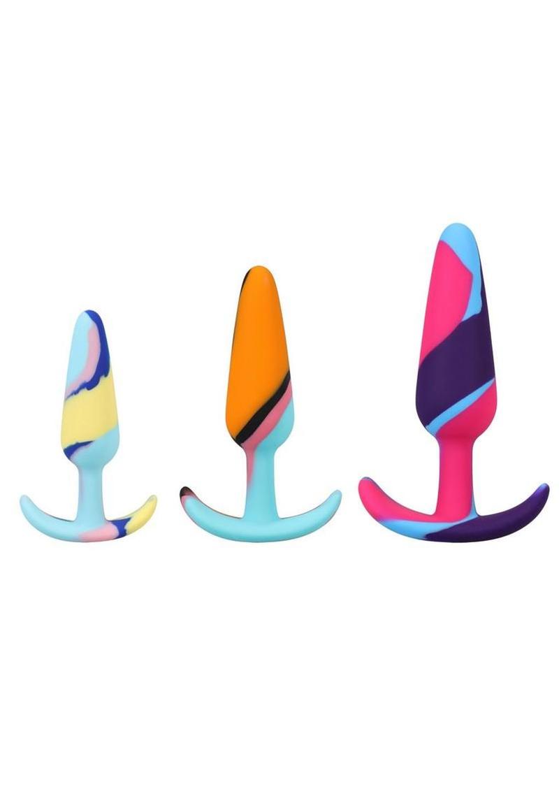 Mood Naughty 1 Kaleidoscope Trainer Silicone Anal Plug (3 Piece Set) - Multicolor