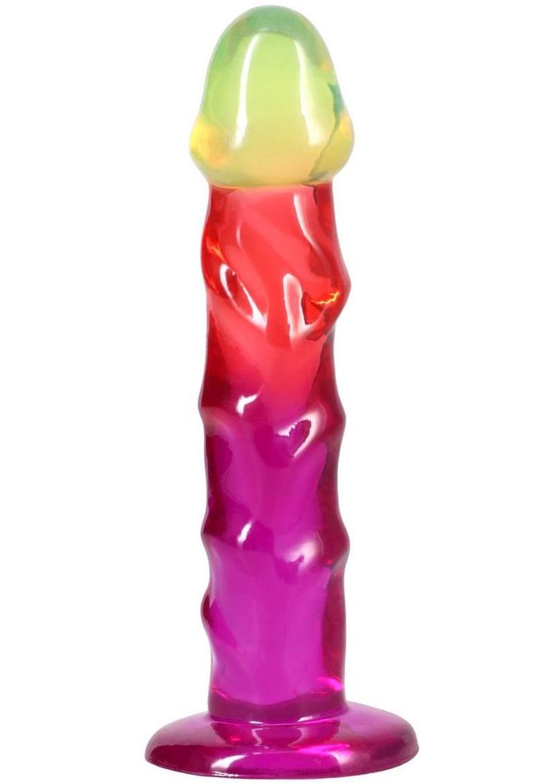 Crystal Jellies Dildo 7.5in - Rainbow