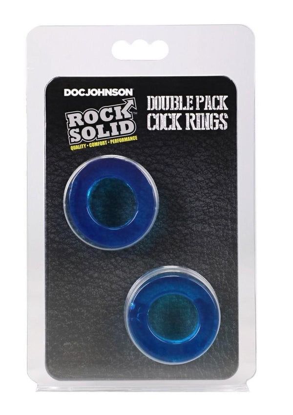 Rock Solid Double Pack Cock Rings - Blue