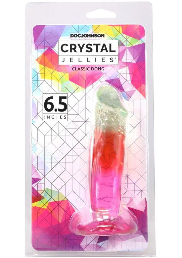 Crystal Jellies Dildo 6.5in - Rainbow
