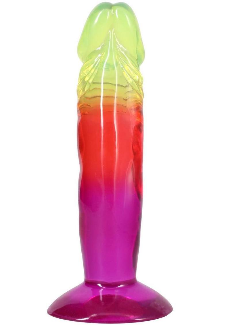 Crystal Jellies Dildo 6.5in - Rainbow