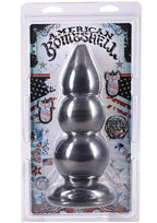 American Bombshell Triple Payload Anal Plug 7.75in - Gun Metal