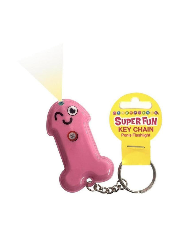Super Fun Penis Flashlight Key Chain - Pink