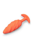 B-Vibe Swirl Textured Silicone Plug - Orange