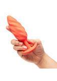 B-Vibe Swirl Textured Silicone Plug - Orange