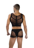 Envy Menswear Fishnet Armor Set (2 Piece) - Black
