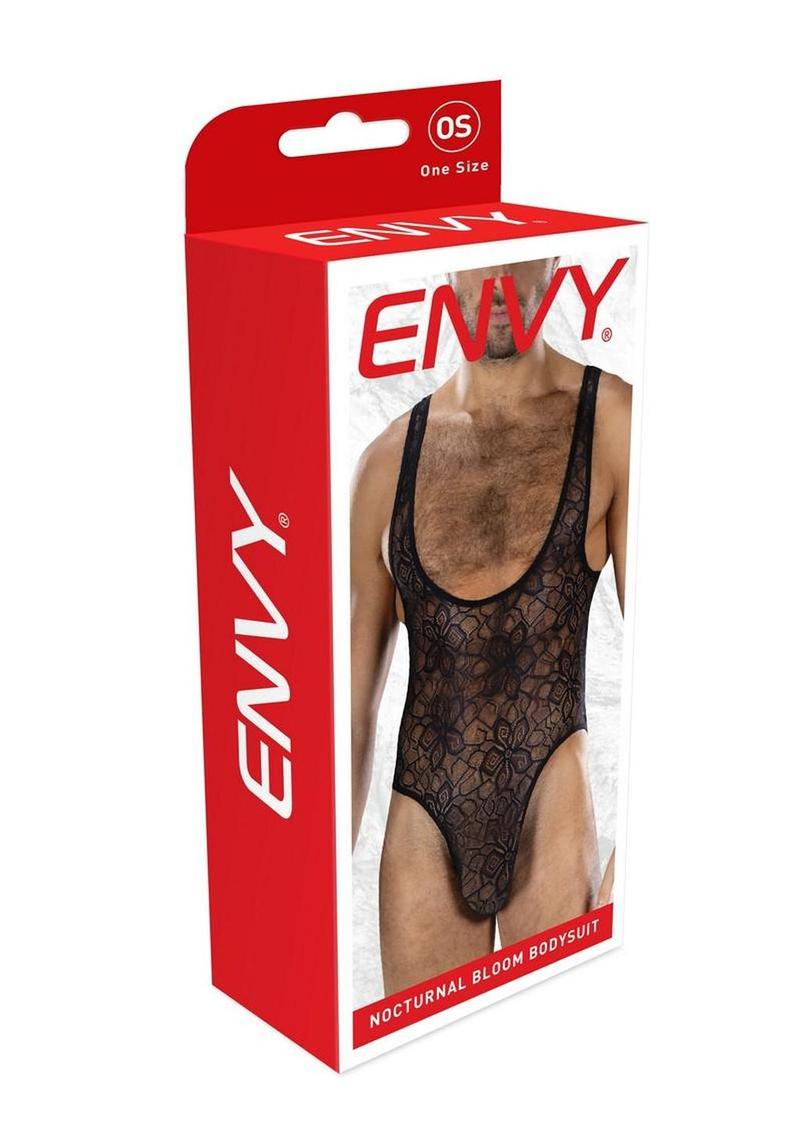 Envy Menswear Nocturnal Bloom Bodysuit - Black