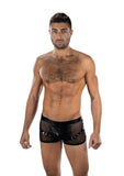 Envy Menswear Sheer Command Buckle Boxer Briefs - Black