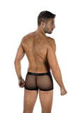 Envy Menswear Sheer Command Buckle Boxer Briefs - Black