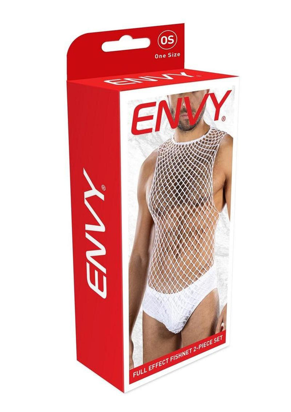 Envy Menswear Full Effect Fishnet (2 Piece) - White