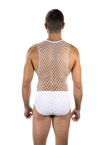 Envy Menswear Full Effect Fishnet (2 Piece) - White