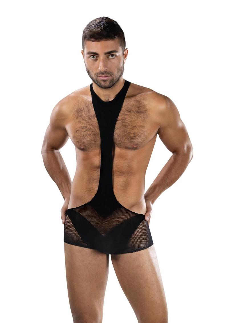Envy Menswear Stealth Sling Bodysuit - Black