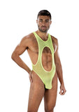 Envy Menswear Bare Sunshine Mesh Singlet - Yellow