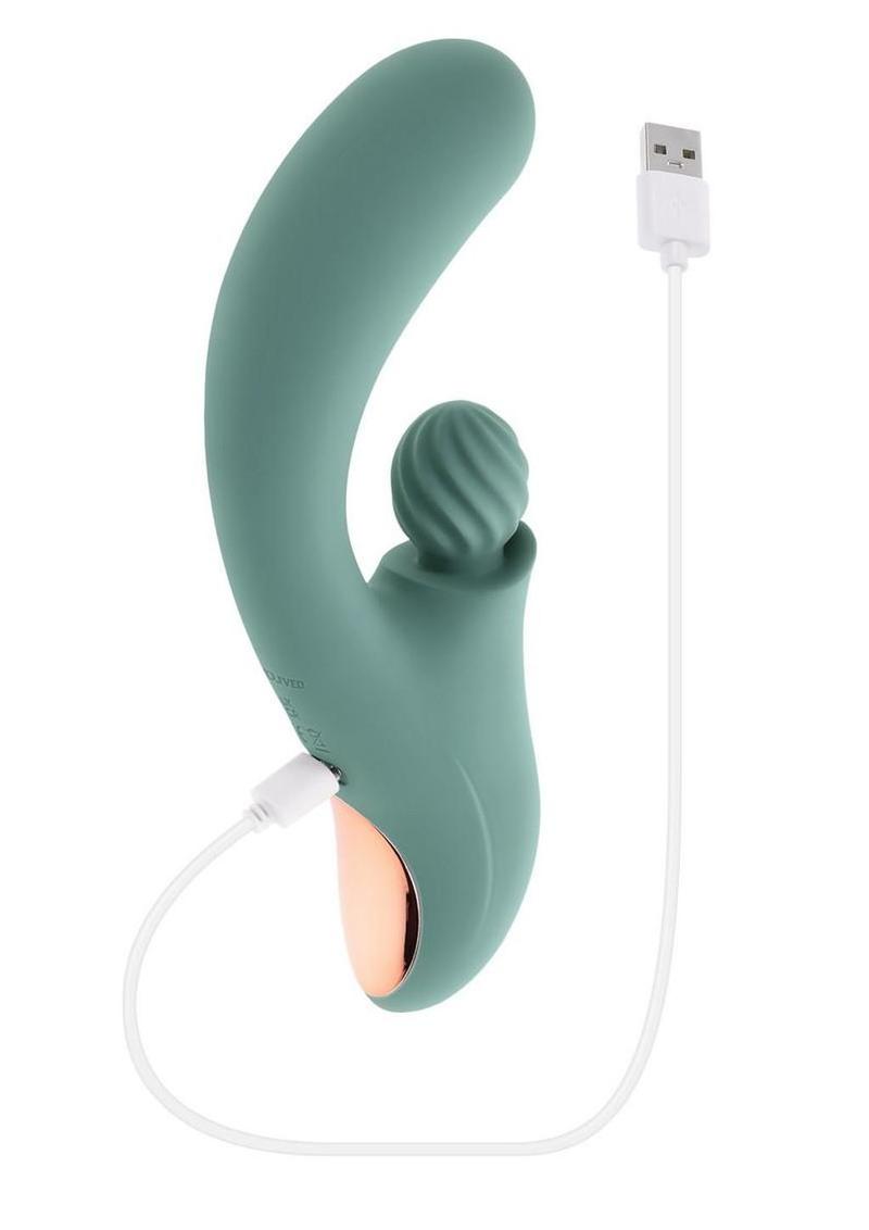 Spiral Charm Rechargeable Silicone Clitoral Stimulator - Green