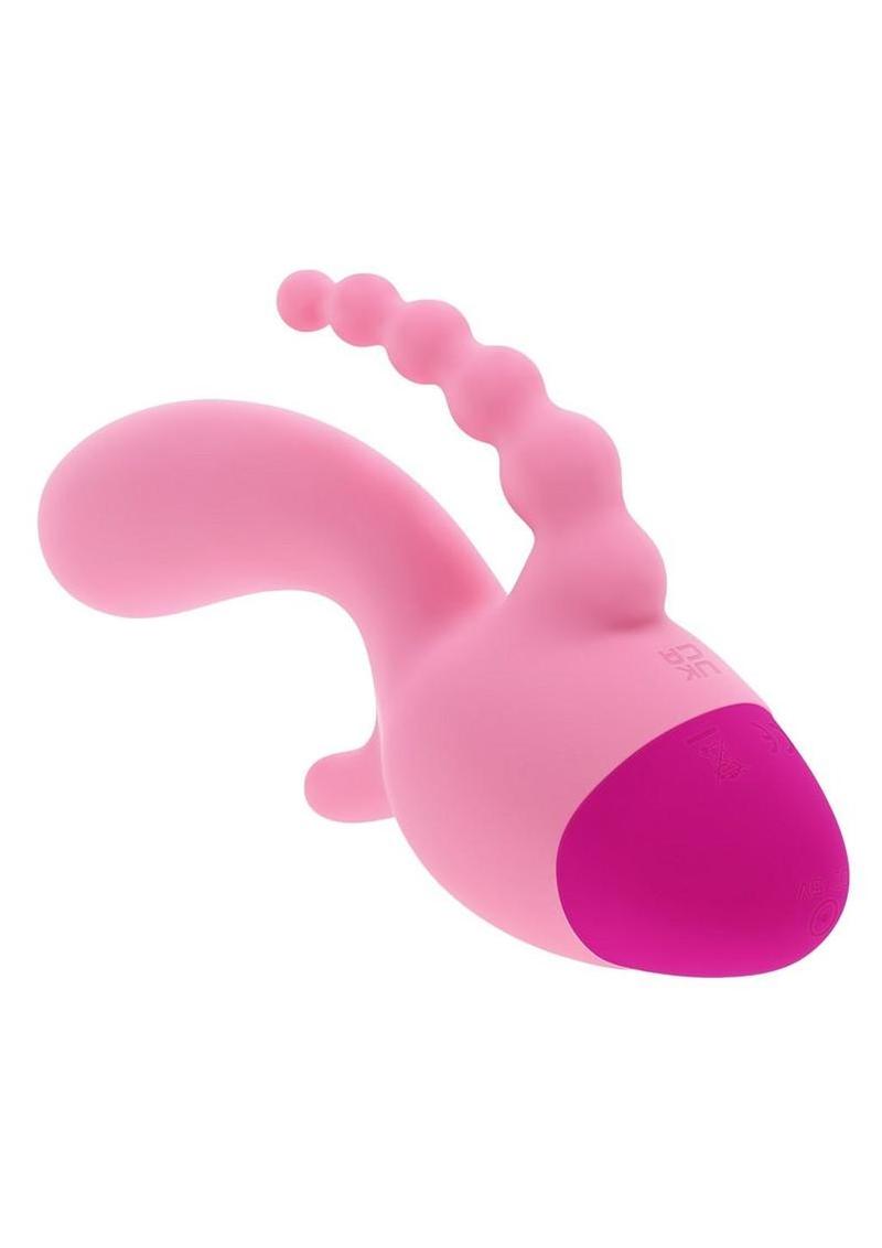 Selopa Game On Rechargeable Silicone Triple Stimulation Vibrator - Pink