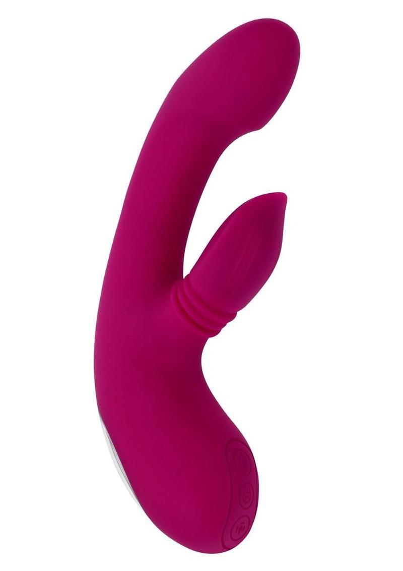 Gentle Persuasion Rechargeable Silicone Vibrator with Clitoral Stimulator - Red
