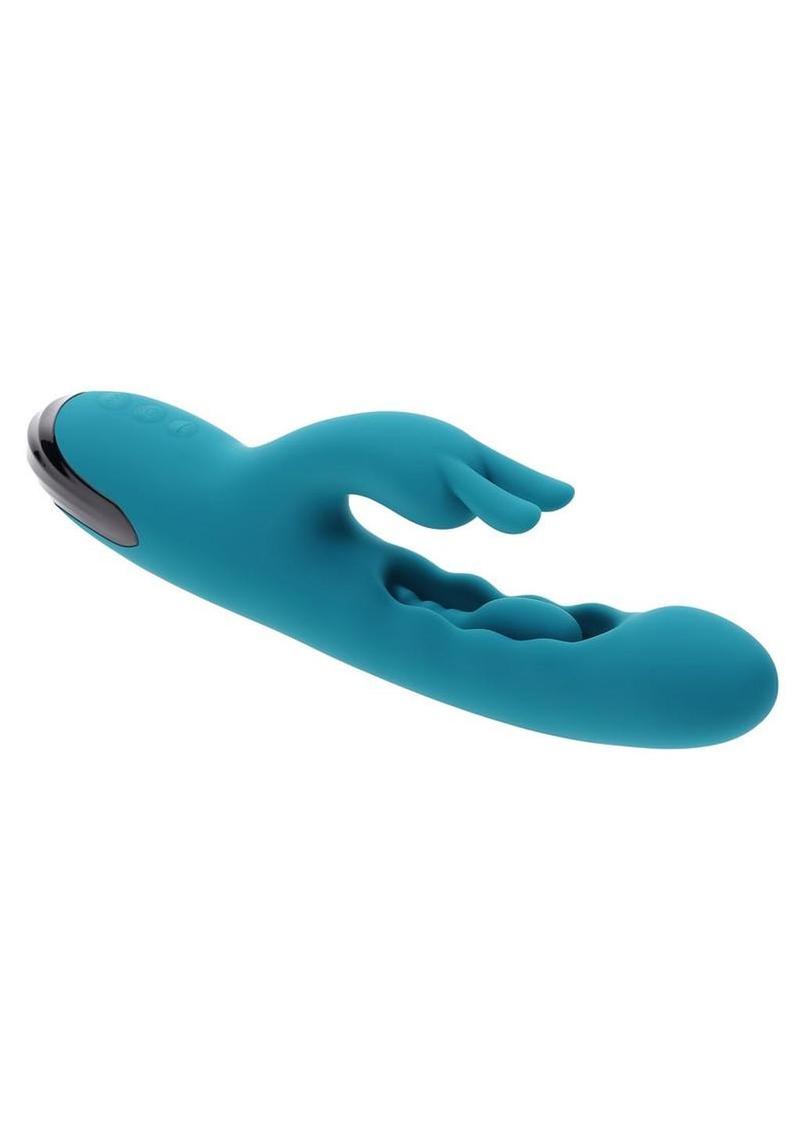 Bunny Tapper Rechargeable Silicone Tapping Rabbit Vibrator - Blue