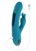 Bunny Tapper Rechargeable Silicone Tapping Rabbit Vibrator - Blue