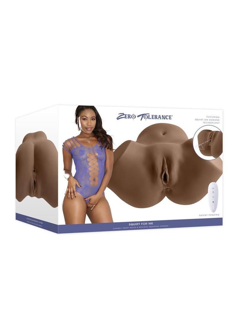 Squirt For Me Chanell Heart Movie & Realistic Squirting Stroker - Pussy/Ass - Caramel