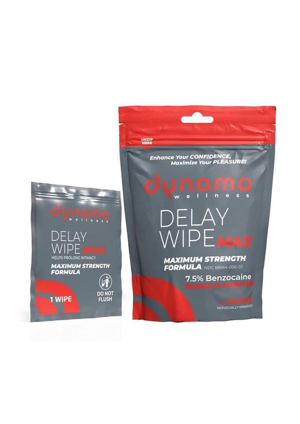 Dynamo Wellness Maximum Strength 7.5% Delay Wipe (6 Pack)