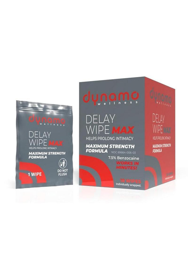 Dynamo Wellness Maximum Strength 7.5% Delay Wipe (18 Pack)