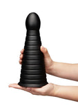 B-Vibe Cone Tapered & Ribbed Dildo with Suction Cup - 10in - Black