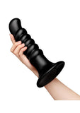 B-Vibe Krush Curved & Ribbed Dildo with Suction Cup - Black