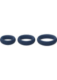 Svakom Triooo Silicone Cock Ring Set (3 Piece) - Blue