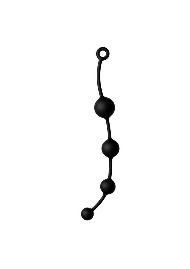 Anal Adventures Platinum Silicone X-Large Anal Beads - Black