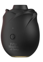 Fifty Shades of Grey Hearts & Flowers Rose 2.0 Rechargeable Silicone Clitoral Stimulator - Black/Gold