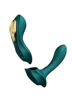 Zalo Aya Rechargeable Silicone Wearable Vibrator - Green/Gold