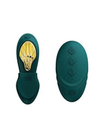 Zalo Aya Rechargeable Silicone Wearable Vibrator - Green/Gold