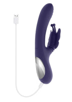 Wings of Frenzy Rechargeable Silicone Multi Vibrator with Clitoral Stimulator - Purple