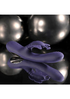 Wings of Frenzy Rechargeable Silicone Multi Vibrator with Clitoral Stimulator - Purple