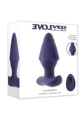 Starburst Rechargeable Silicone Expandable Anal Plug with Remote - Purple